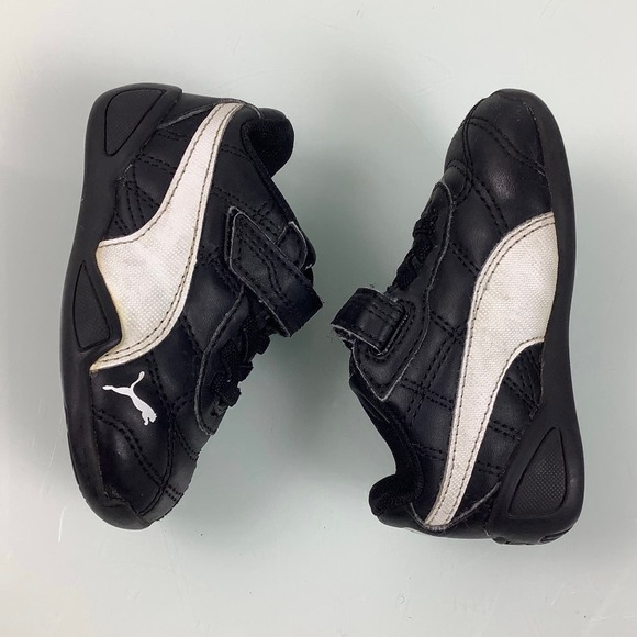 PUMA Tune Cat 3 Sneakers easy on off black & white toddler Size 4C EUC - Picture 9 of 12